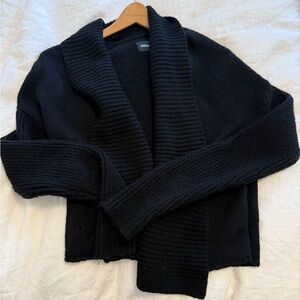 Zadig & Voltaire Black Open Front Shawl Collar Knit Cardigan